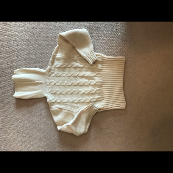 Cream color super warm cable turtleneck - Picture 2 of 3